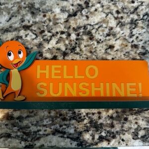 Disney Hello Sunshine! Orange and Teal Party Sign